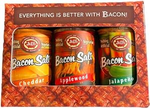 J&D's Bacon Salt 3-Pack Gift Box #2 (Applewood, Cheddar, & Jalapeño)